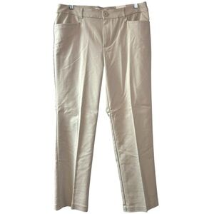 NWT Christopher & Banks Modern Fit Straight leg tan beige women’s pants 8 Short